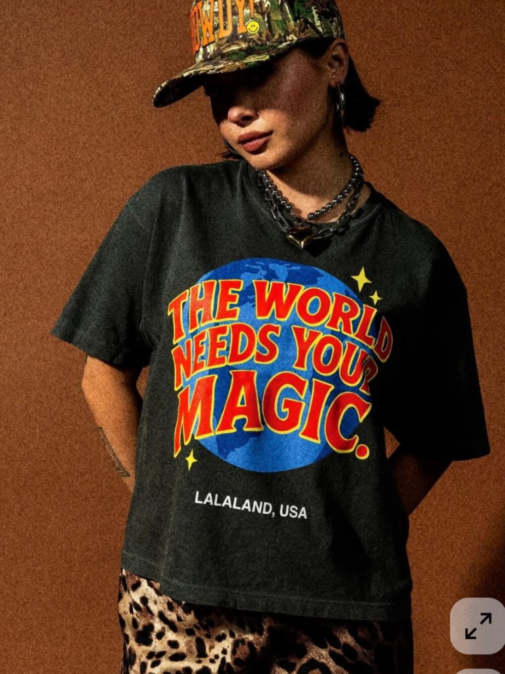 The World Needs Your Magic Retro Remix Boxy Tee L/XL